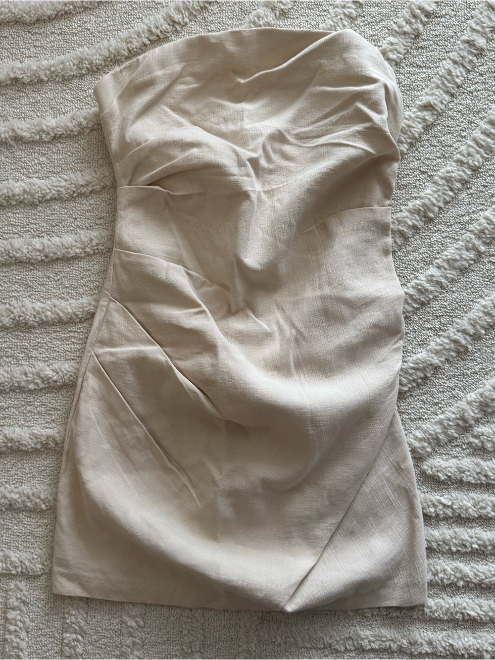 Zara Strapless Linen Style Mini Dress Women’s Size Small